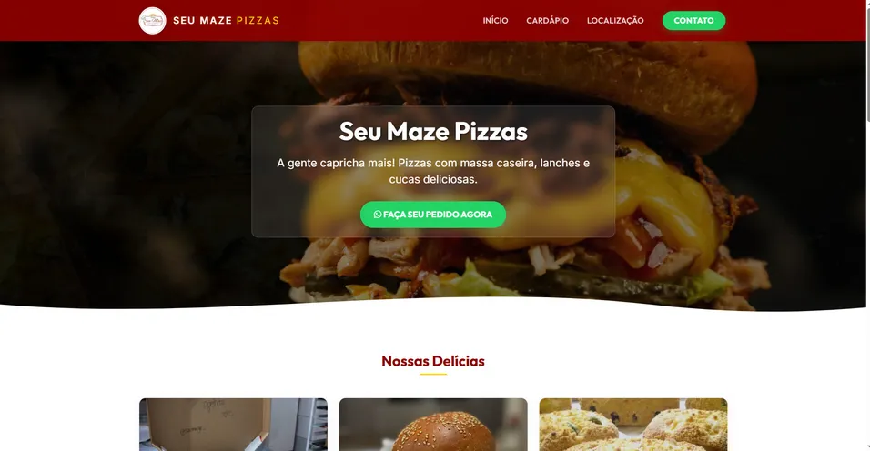 Pizzaria Seu Maze website preview